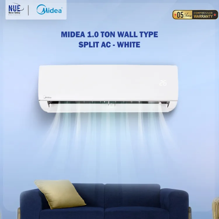 Midea 1.0 Ton Wall Type Split AC - White