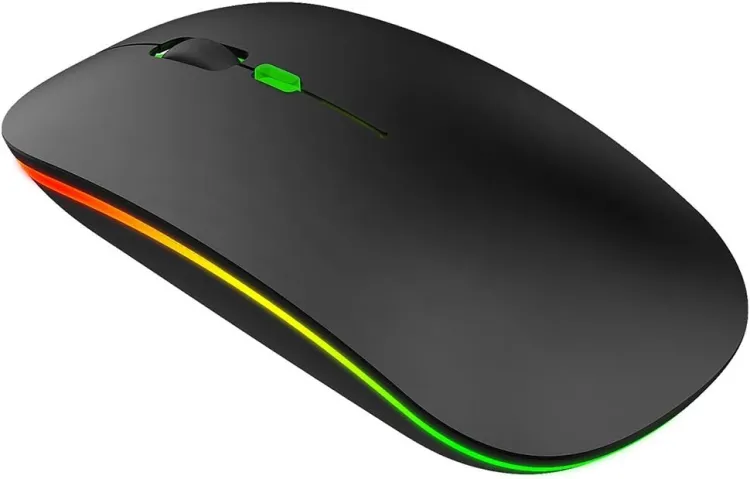 Wireless Mouse, 10M, 1200DPI 2.4G ,Blutooth ,Rechargeable, USB, Wireless Gaming Mouse with Colorful LED Light for Windows